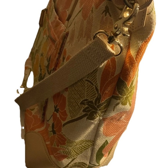 Spartina 449 Tech Tote Honey Horn Handbag Shoulder Strap Padded Vinyl Interior - Picture 10 of 15